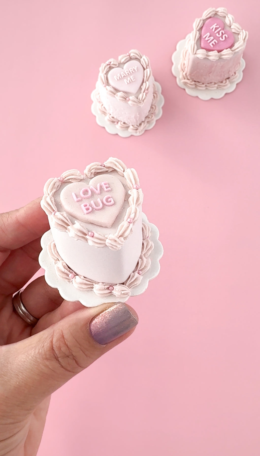 CONVERSATION HEART CAKE
