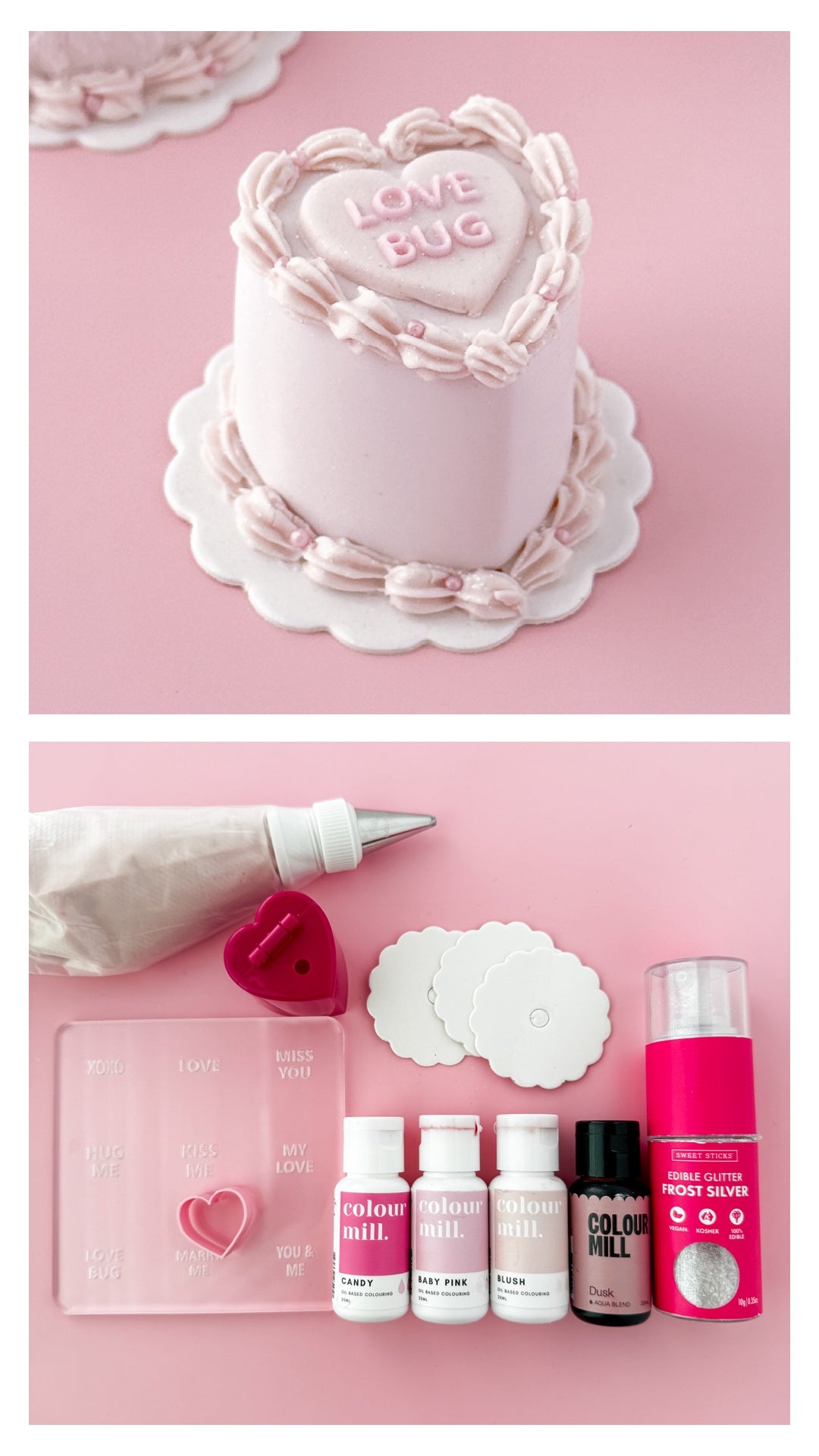 CONVERSATION HEART CAKE