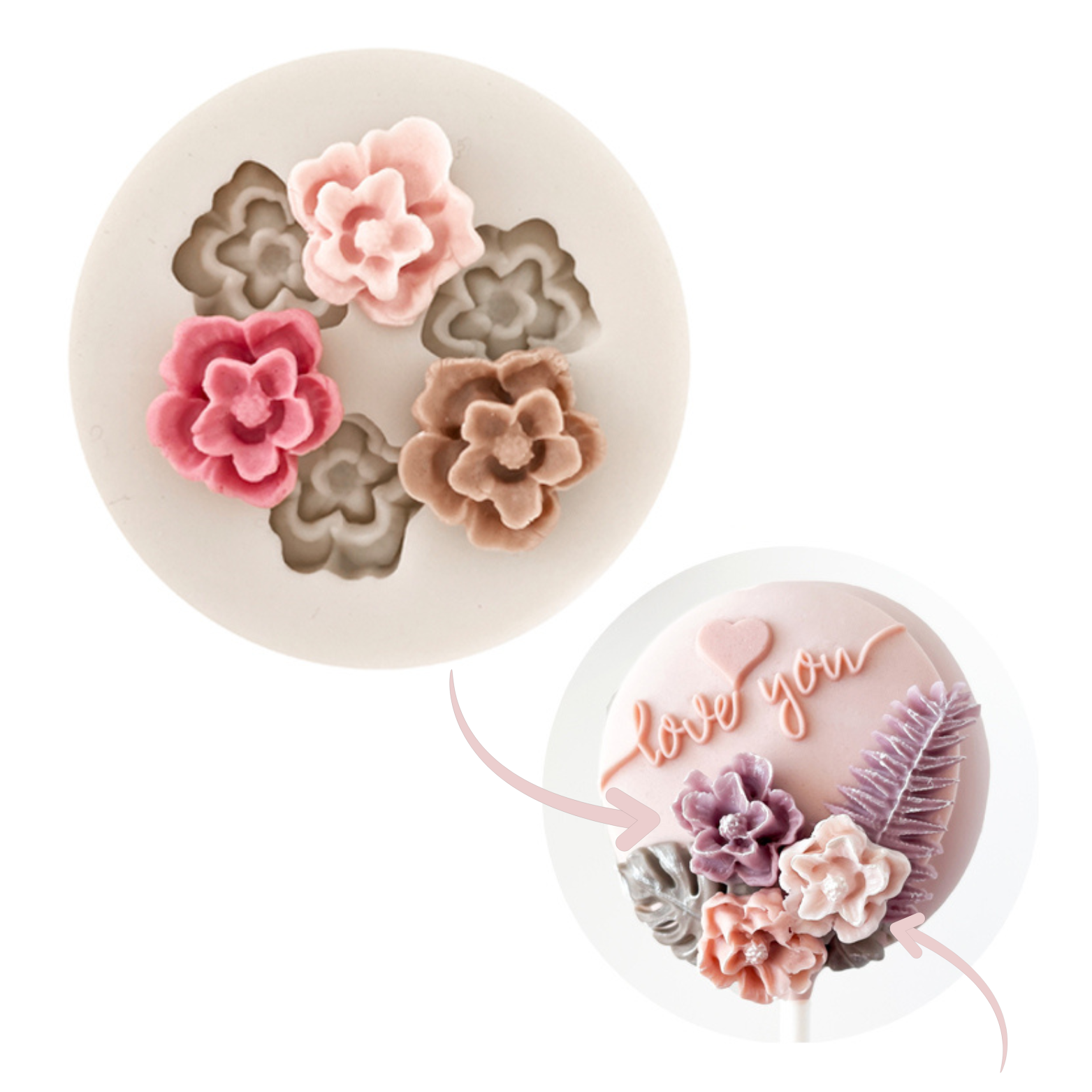 Ruffled Flower Mold (3 Cavity)