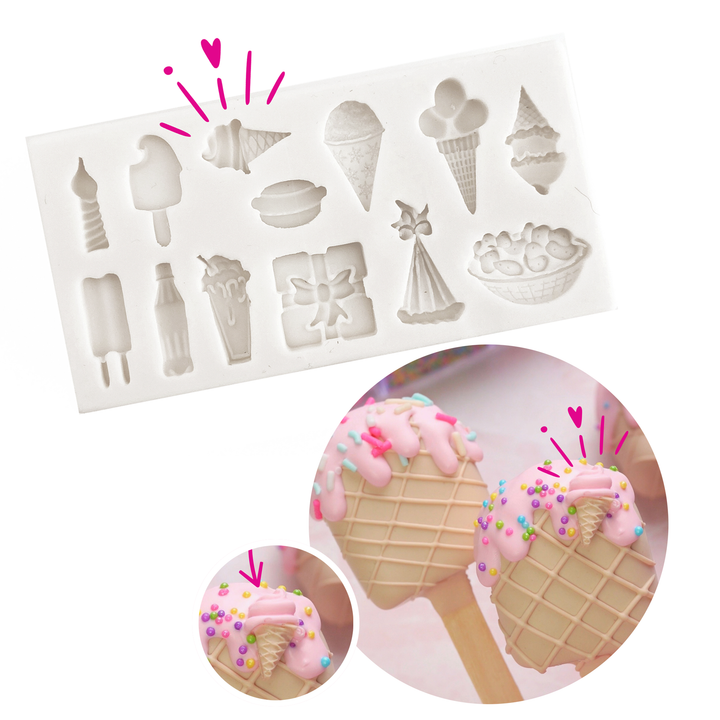 Birthday Party Fondant Mold – 16 Cavity Silicone Mold