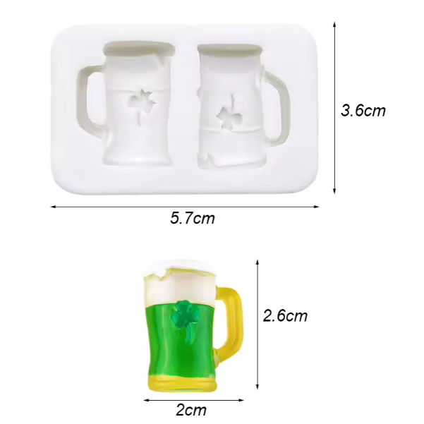 St. Patrick's Day Beer Stein Silicone Mold