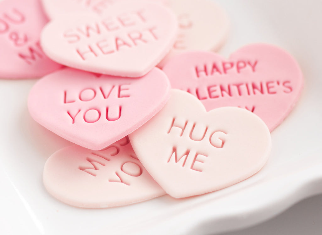 10pc Conversation Hearts Embosser Set with Cookie Cutter