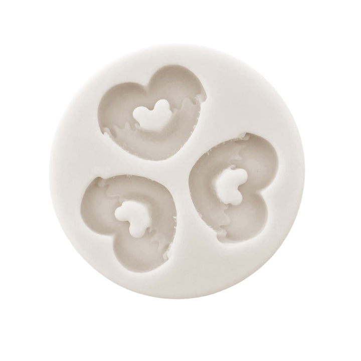 Heart Shaped Donut Fondant Mold, 3 Cavity