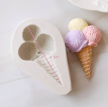 Load image into Gallery viewer, Triple Scoop Ice Cream Cone Mold
