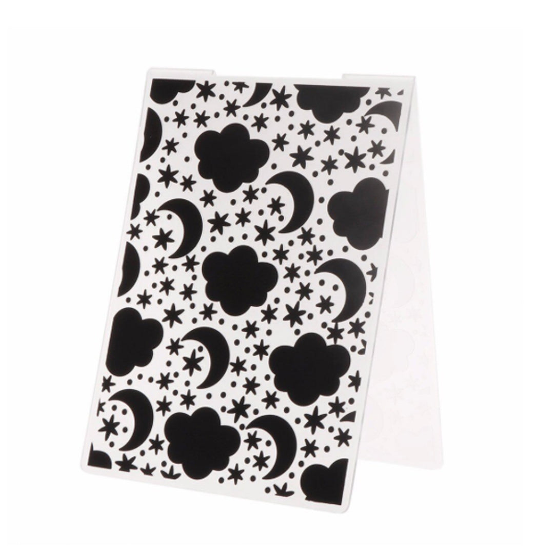 Plastic Folder Embosser, Moon, Cloud and Stars
