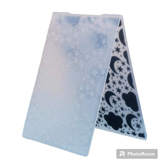 Plastic Folder Embosser, Moon, Cloud and Stars