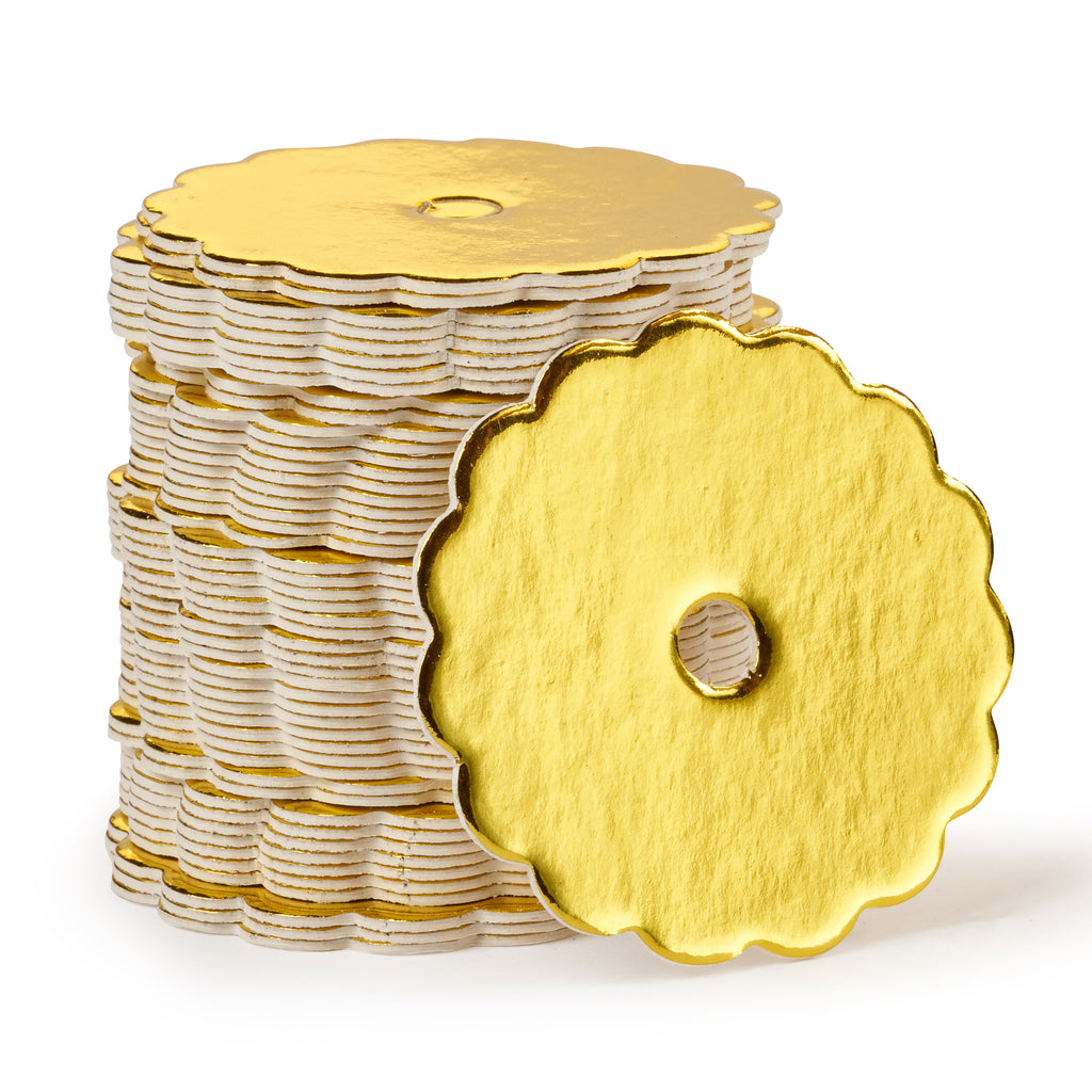Cake Pop Boards, Scalloped Edge (50 stuks), Goud