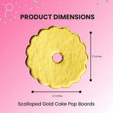 Load image into Gallery viewer, Cake Pop Boards, Scalloped Edge (50 pcs), Gold
