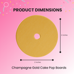 Cake Pop Boards, Straight Edge (50 pcs), Champagne Gold