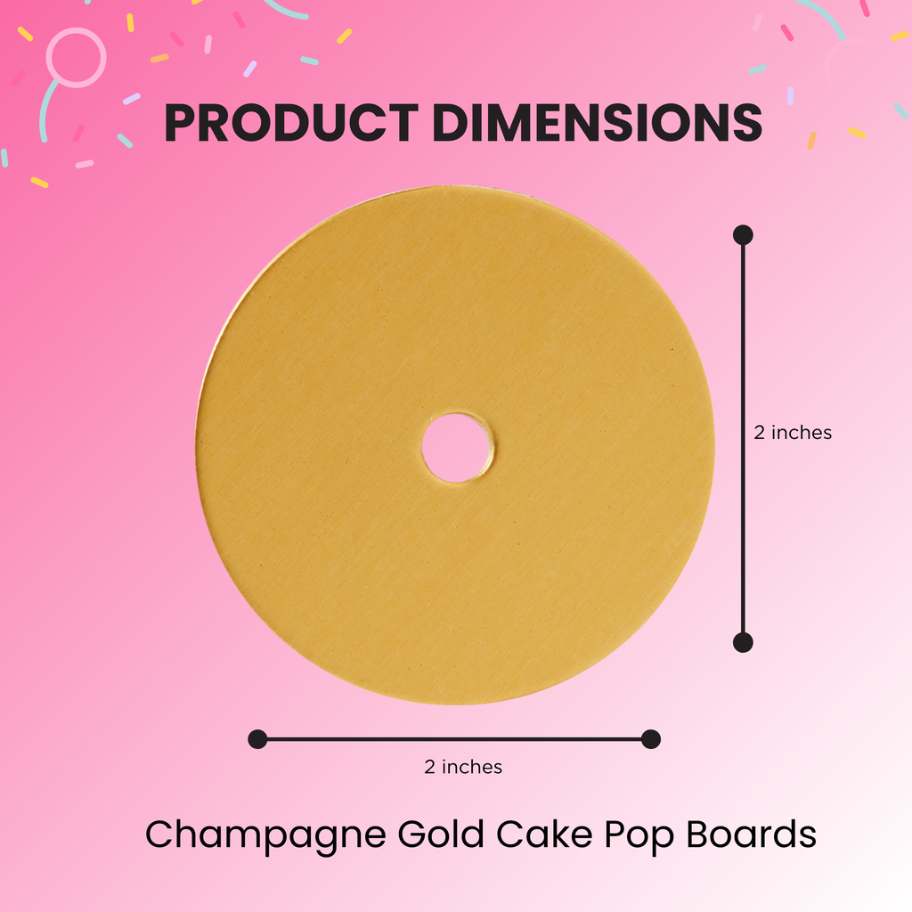 Cake Pop Boards, Straight Edge (50 pcs), Champagne Gold