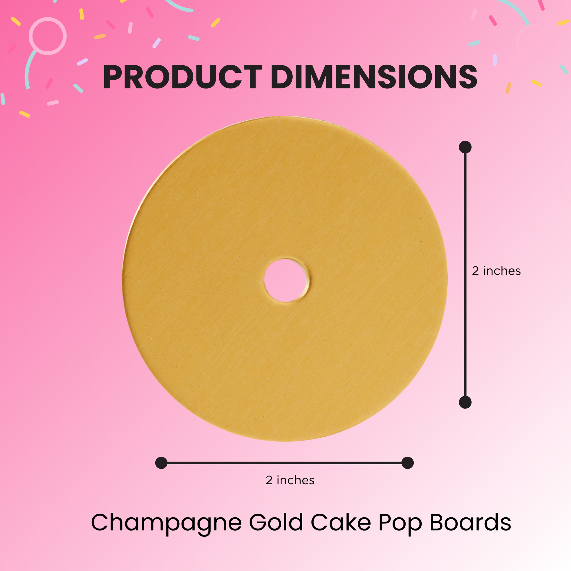 Cake Pop Boards, Straight Edge (50 pcs), Champagne Gold