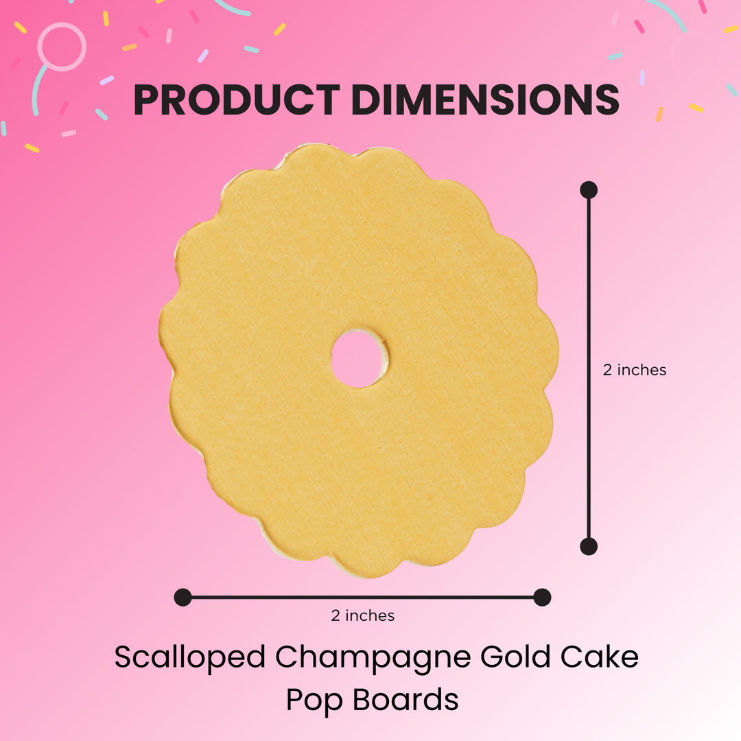 Cake Pop Boards, Scalloped Edge (50 pcs), Champagne Gold