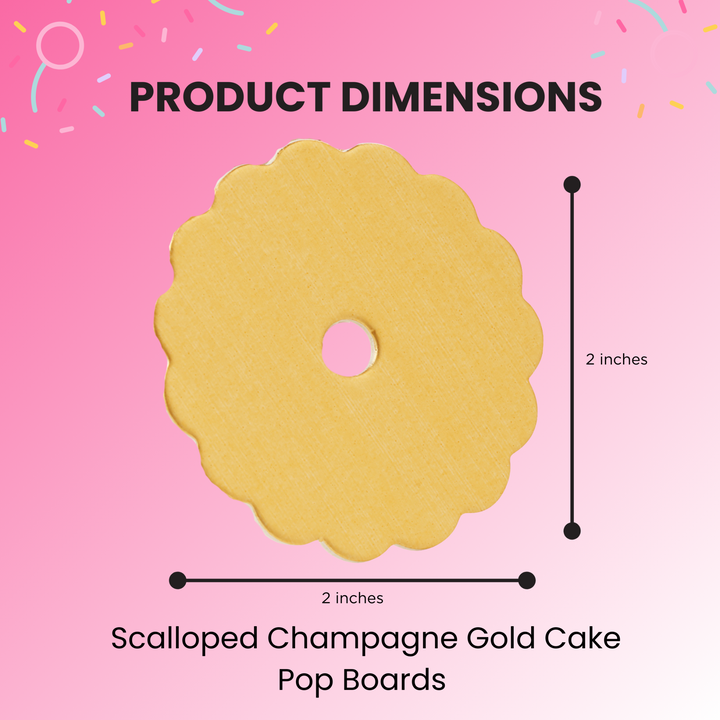Cake Pop Boards, Scalloped Edge (50 pcs), Champagne Gold