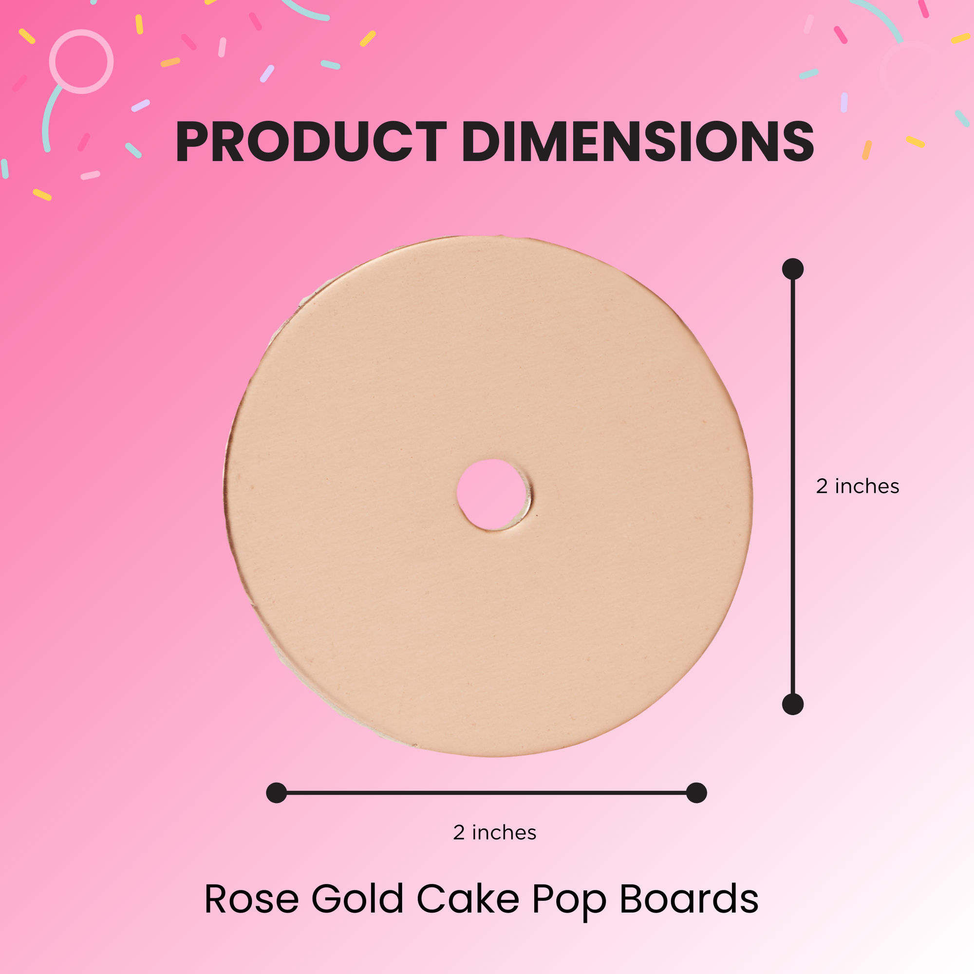 Cake Pop Boards, Straight Edge (50 pcs), Rose Gold