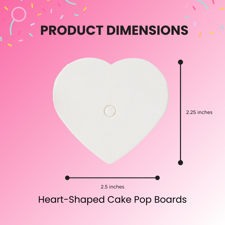 Cake Pop Boards, Heart (50pcs), White