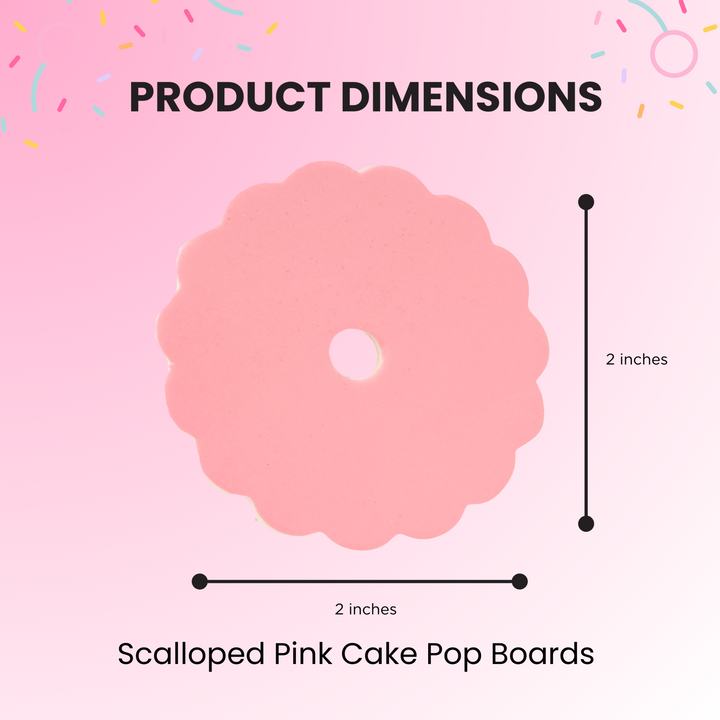 Cake Pop Boards, Scalloped Edge (50 pcs), Matte Pink