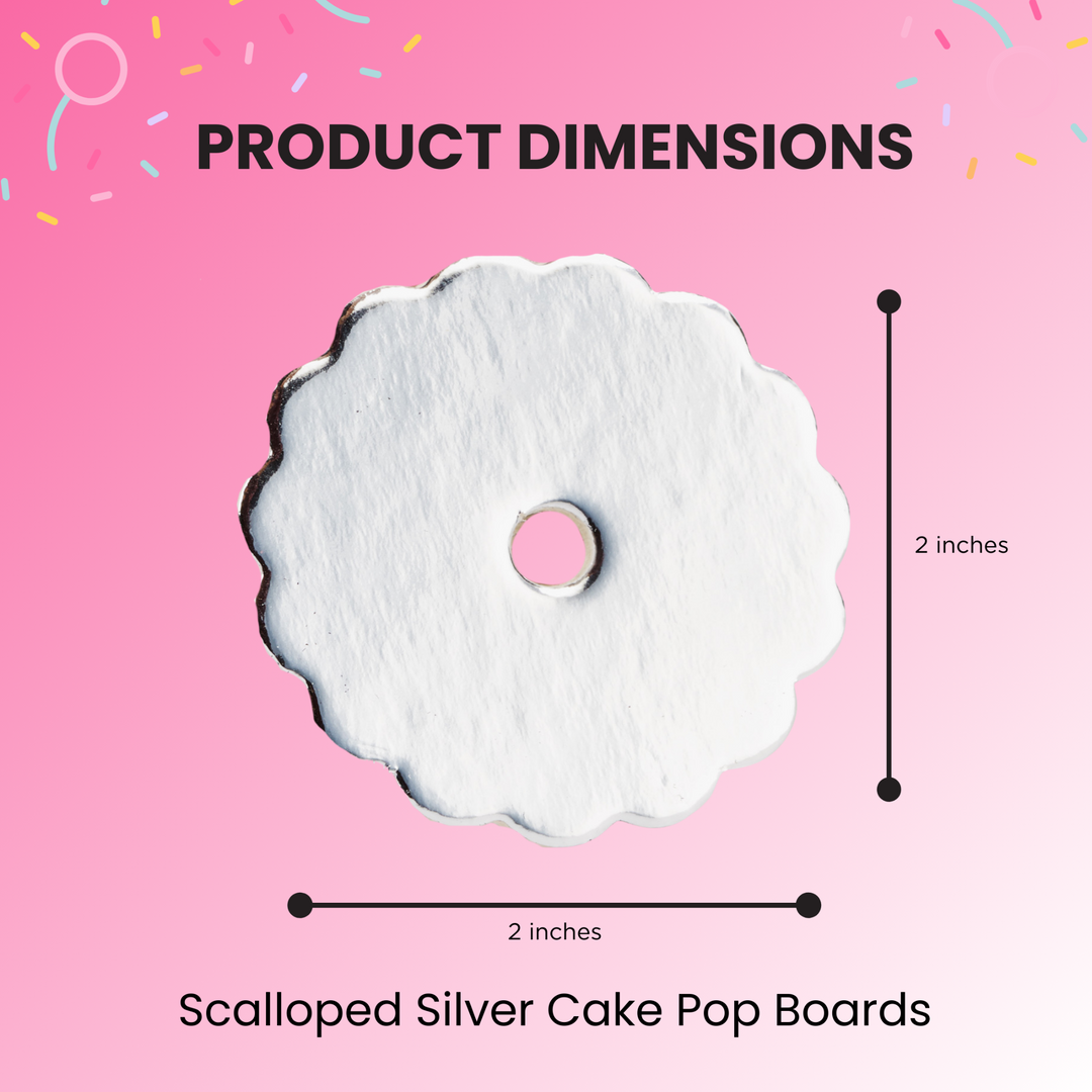 Cake Pop Boards, Scalloped Edge (50 pcs), Silver