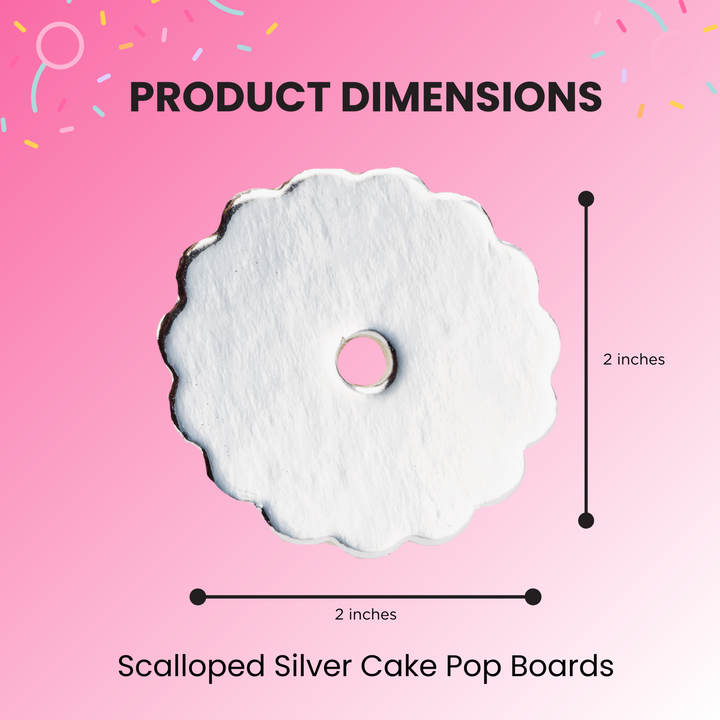 Cake Pop Boards, Scalloped Edge (50 pcs), Silver