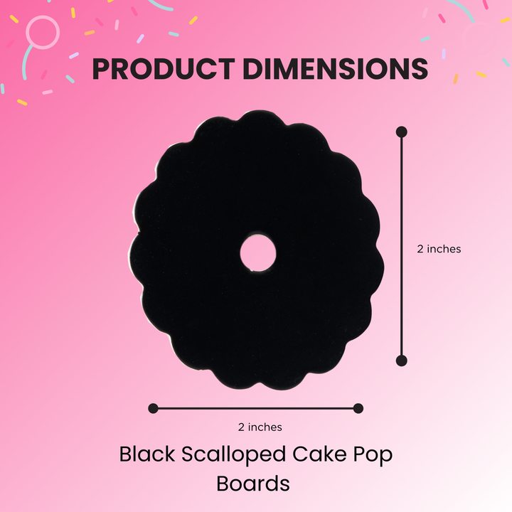 Cake Pop Boards, Scalloped Edge (50 pcs), Matte Black