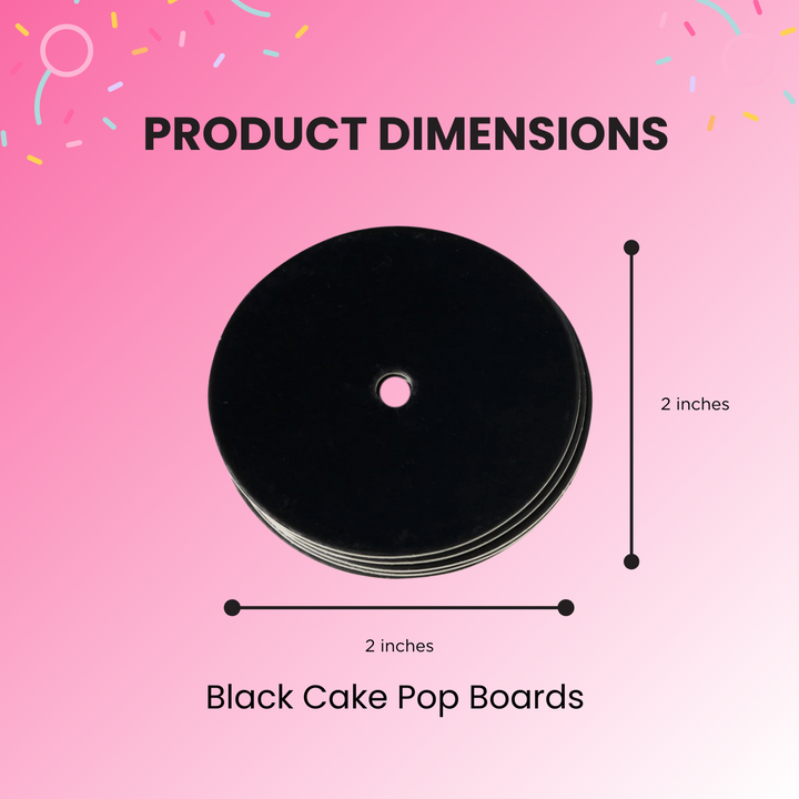 Cake Pop Boards, Straight Edge (50pcs), Matte Black