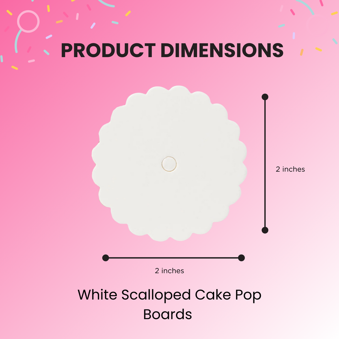 Cake Pop Boards, Scalloped Edge (50pcs), (White, Large)