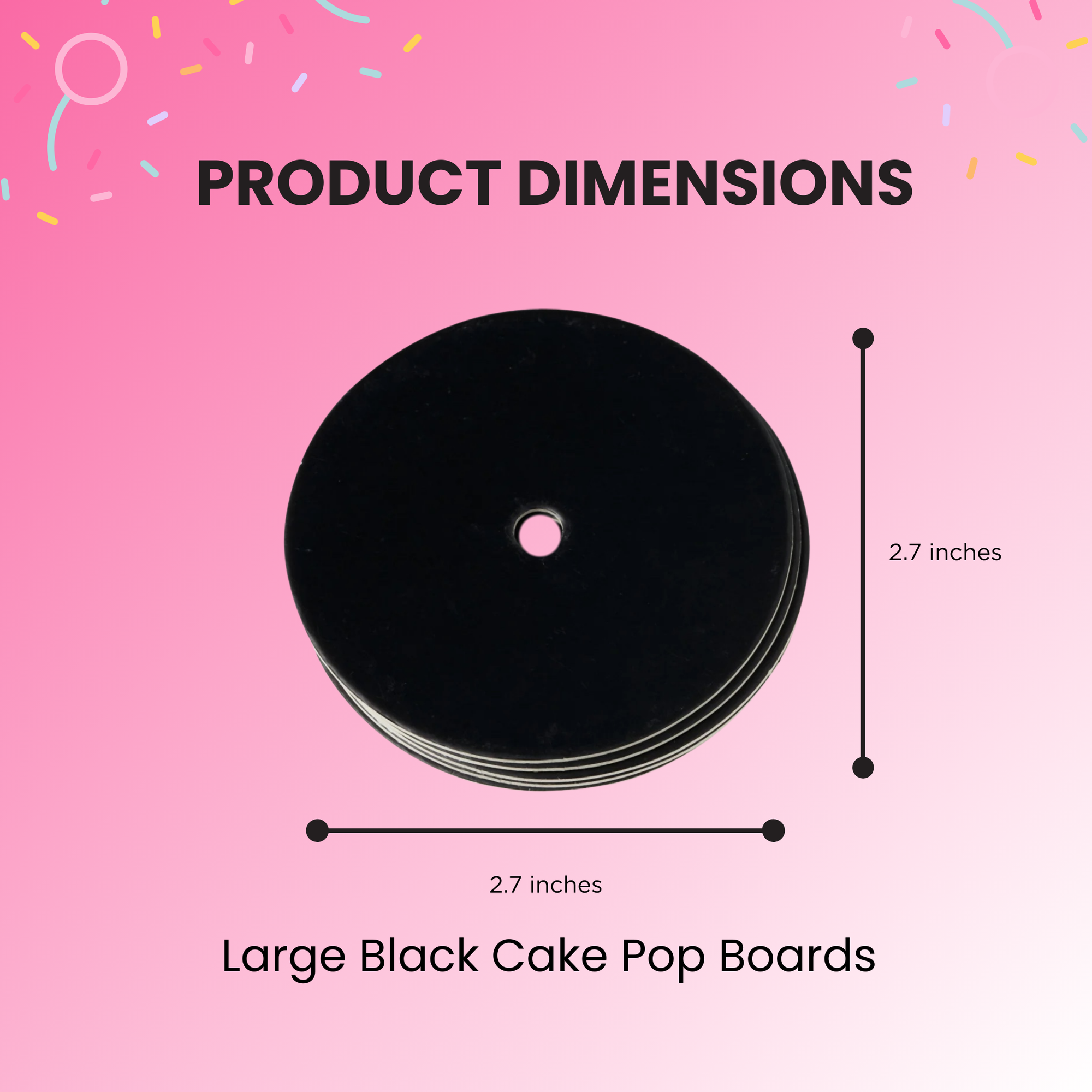 LARGE Cake Pop Boards, Straight Edge (50pcs), Matte Black