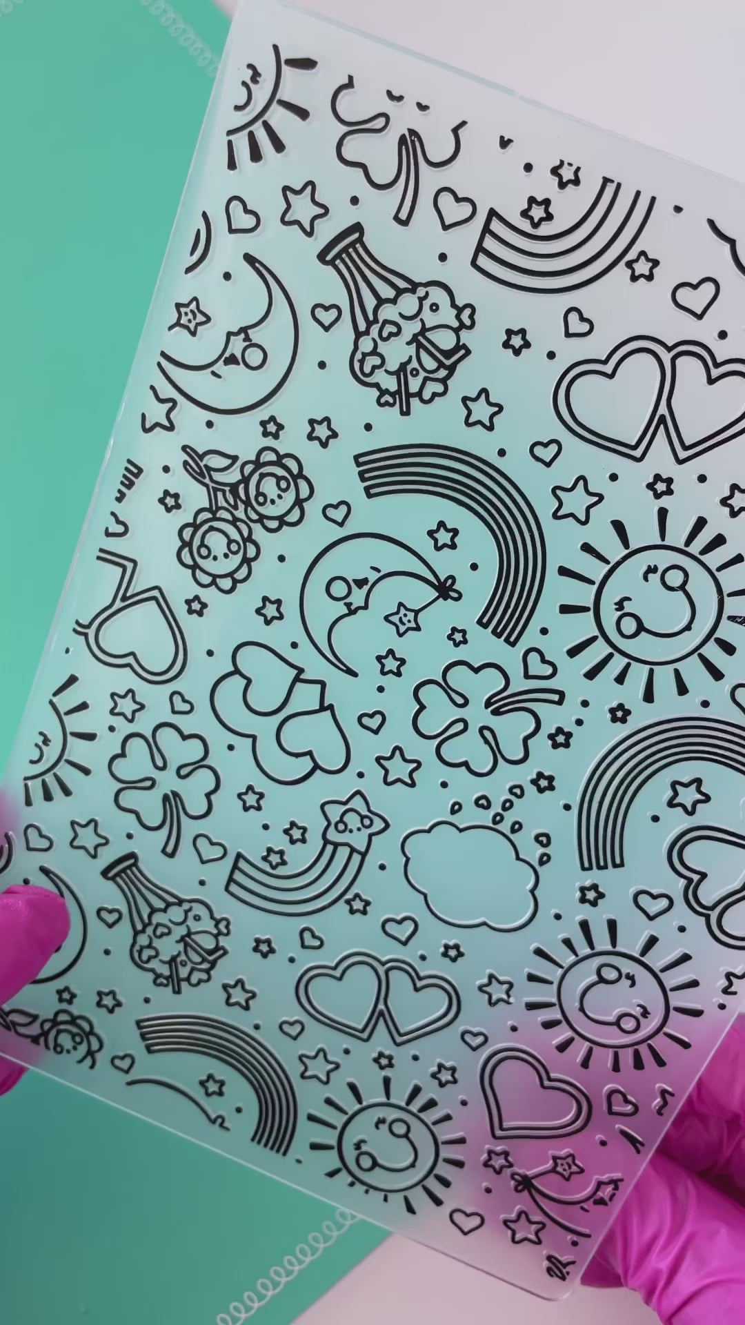 Plastic Folder Embosser, Rainbow Love