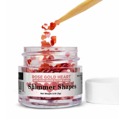 Rose Gold Heart Shimmer Shapes