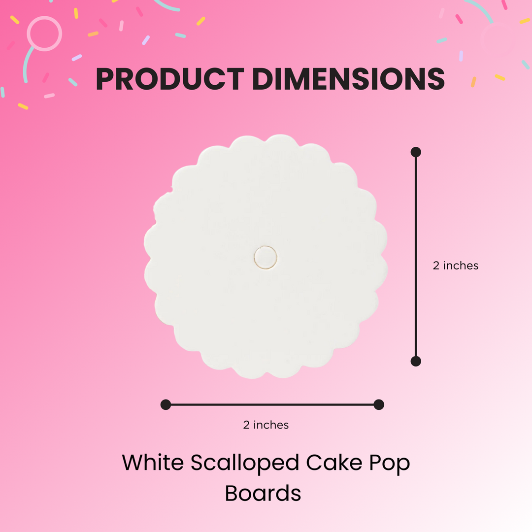 Cake Pop Boards, Scalloped Edge (50 pcs), White