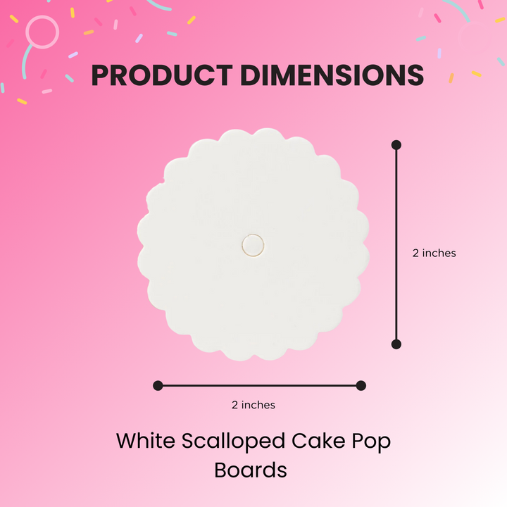 Cake Pop Boards, Scalloped Edge (50 pcs), White