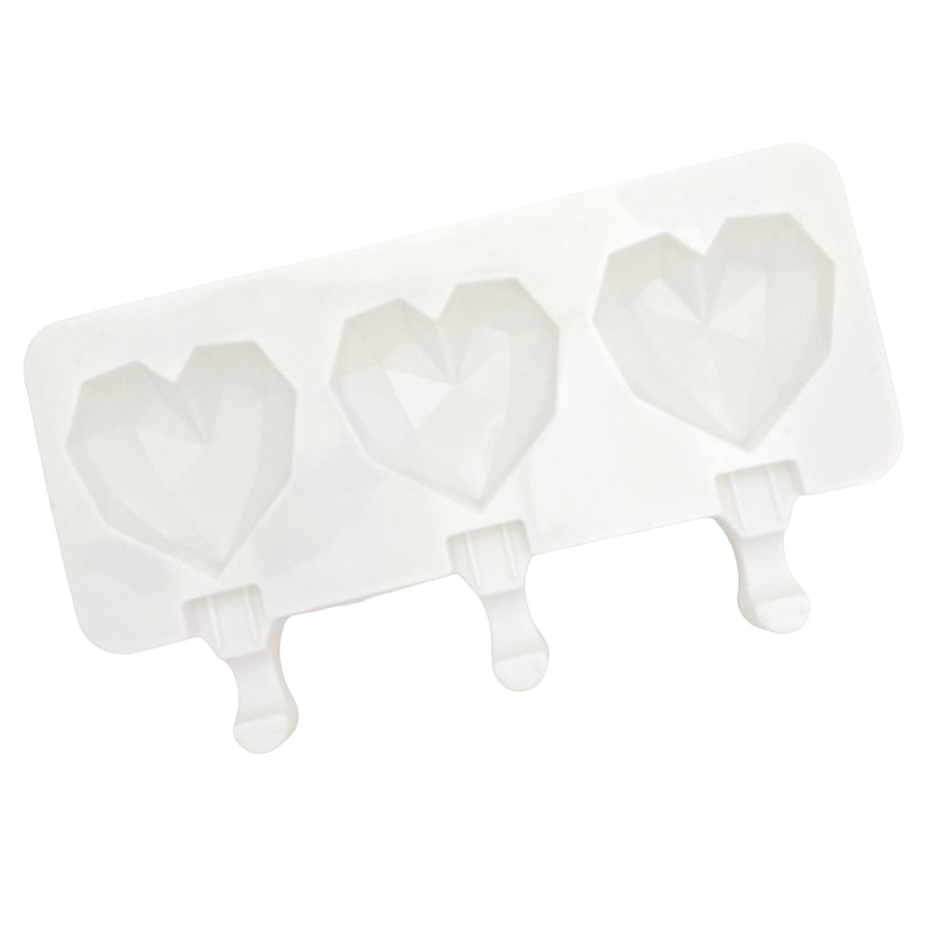 3 Cavity Diamond Cut Heart Mold