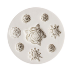 Molde de rosas y flores de 8 cavidades