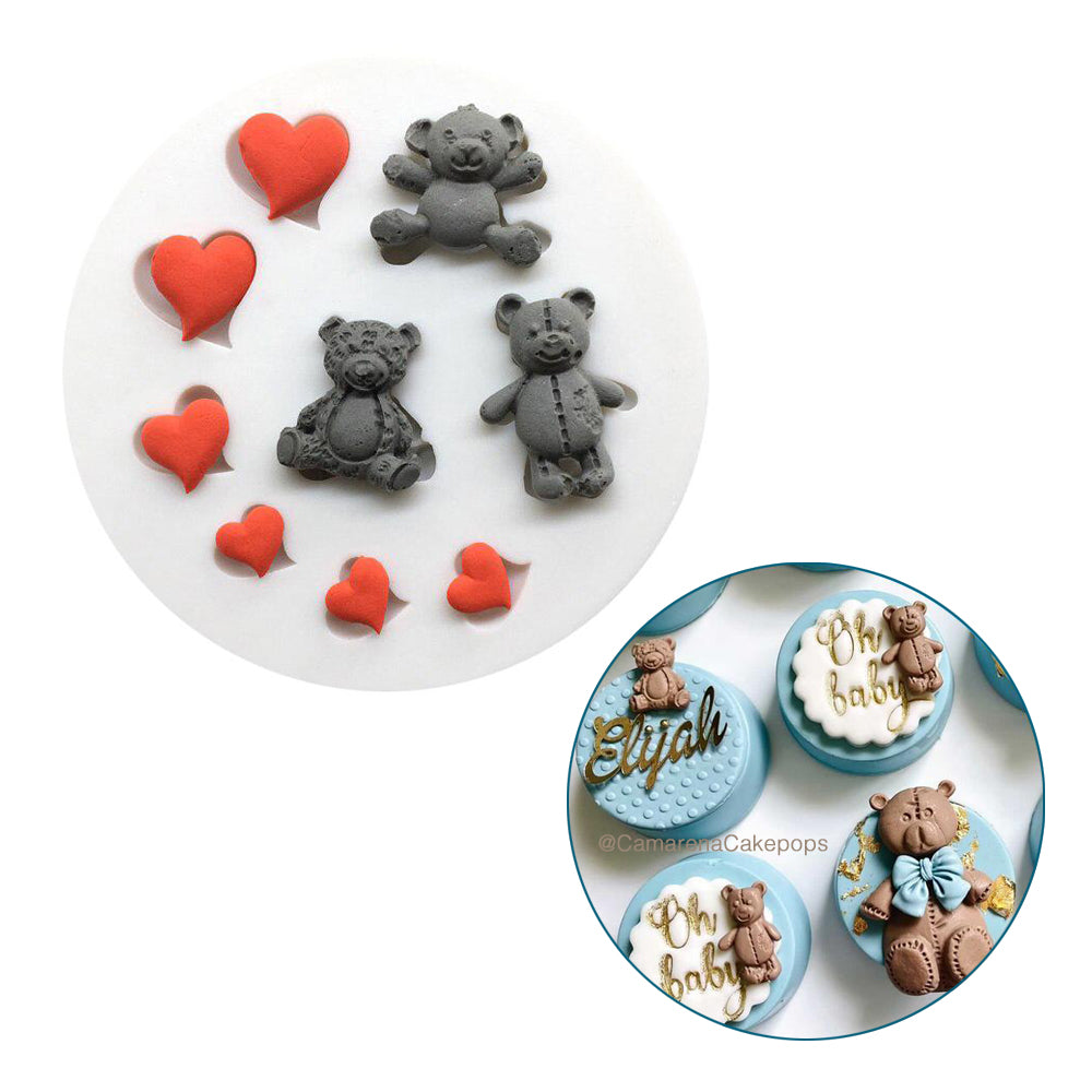 Bear with Hearts Fondant Love Mold