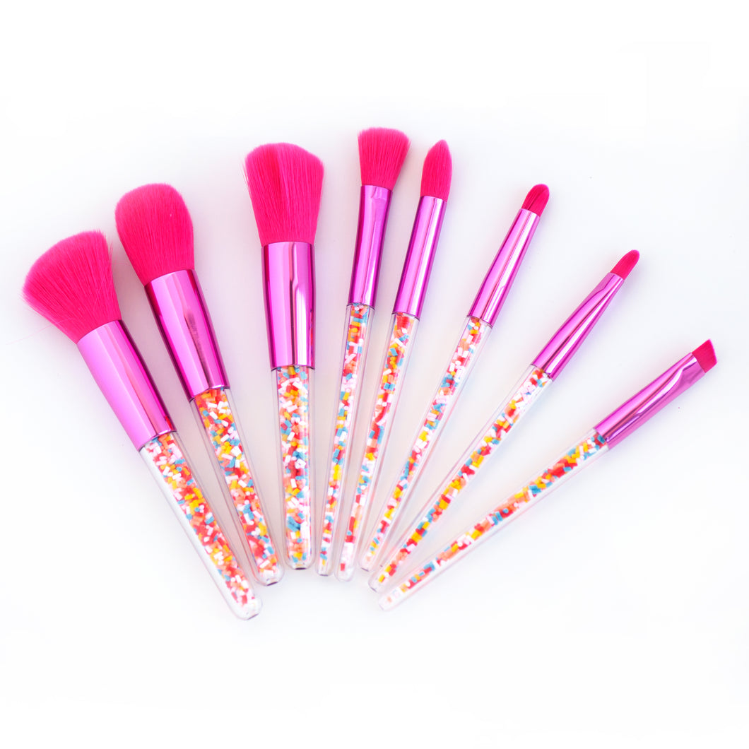 8 pc Pink Sprinkle Lustre Dust Brush Set