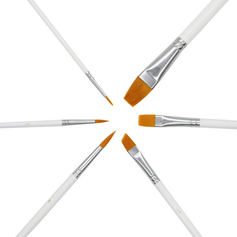 6pc White Cake Brush Set