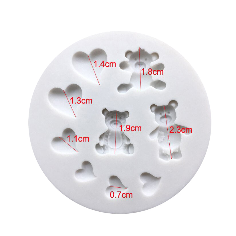 Bear with Hearts Fondant Love Mold