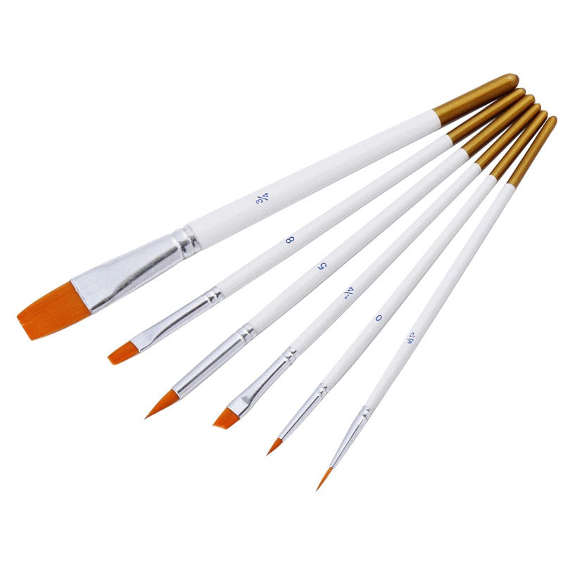 6pc White Cake Brush Set