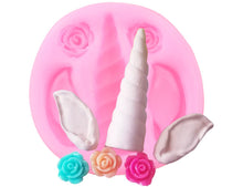 Load image into Gallery viewer, Unicorn Horn w. Ears and Roses
