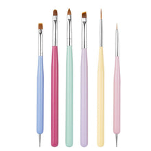 Load image into Gallery viewer, 6 Pc Fine Line and Small Tip Brush Set with 2 Dotting Tips
