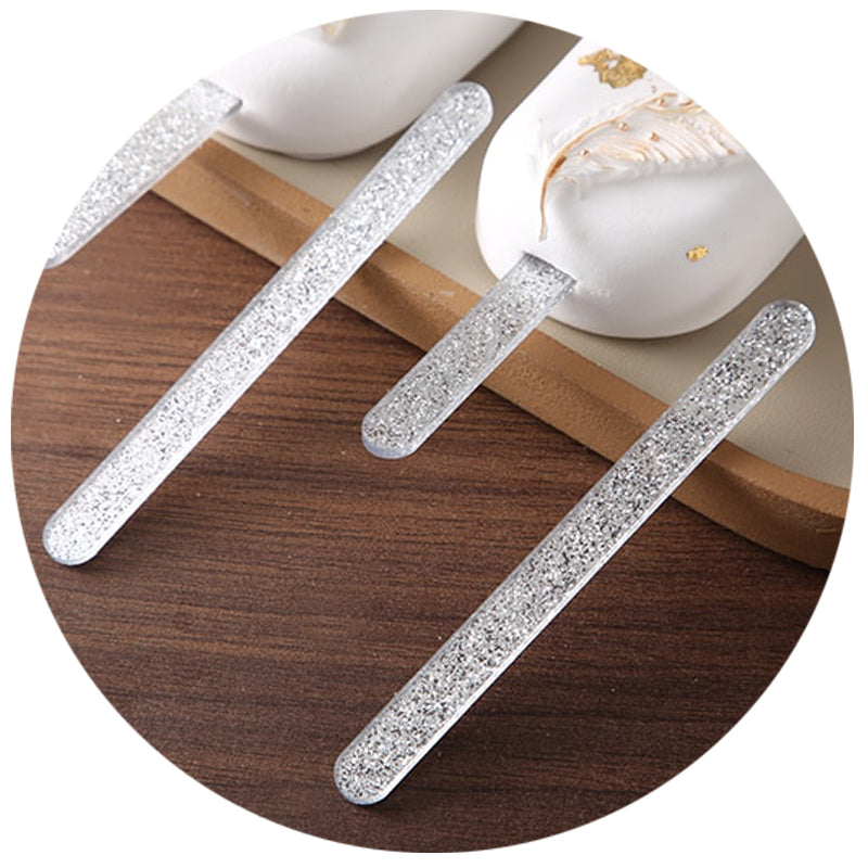 Silver Glitter Shiny Popsicle Sticks (24CT)