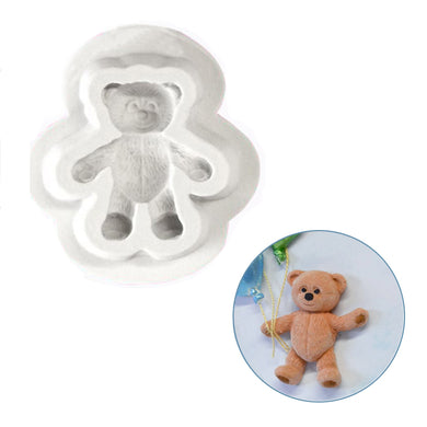 Teddy Bear Candle Mold 3D Fondant Cake Border Mold Handmade Resin Plaster  Sitting Position Toy Bear