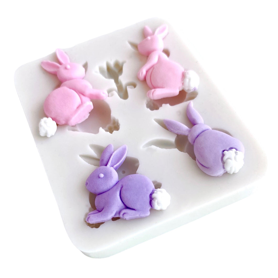 Cottontail Bunnies with Tulip