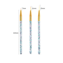 Load image into Gallery viewer, 3pc Fine Line Glitter Paint Brush Set
