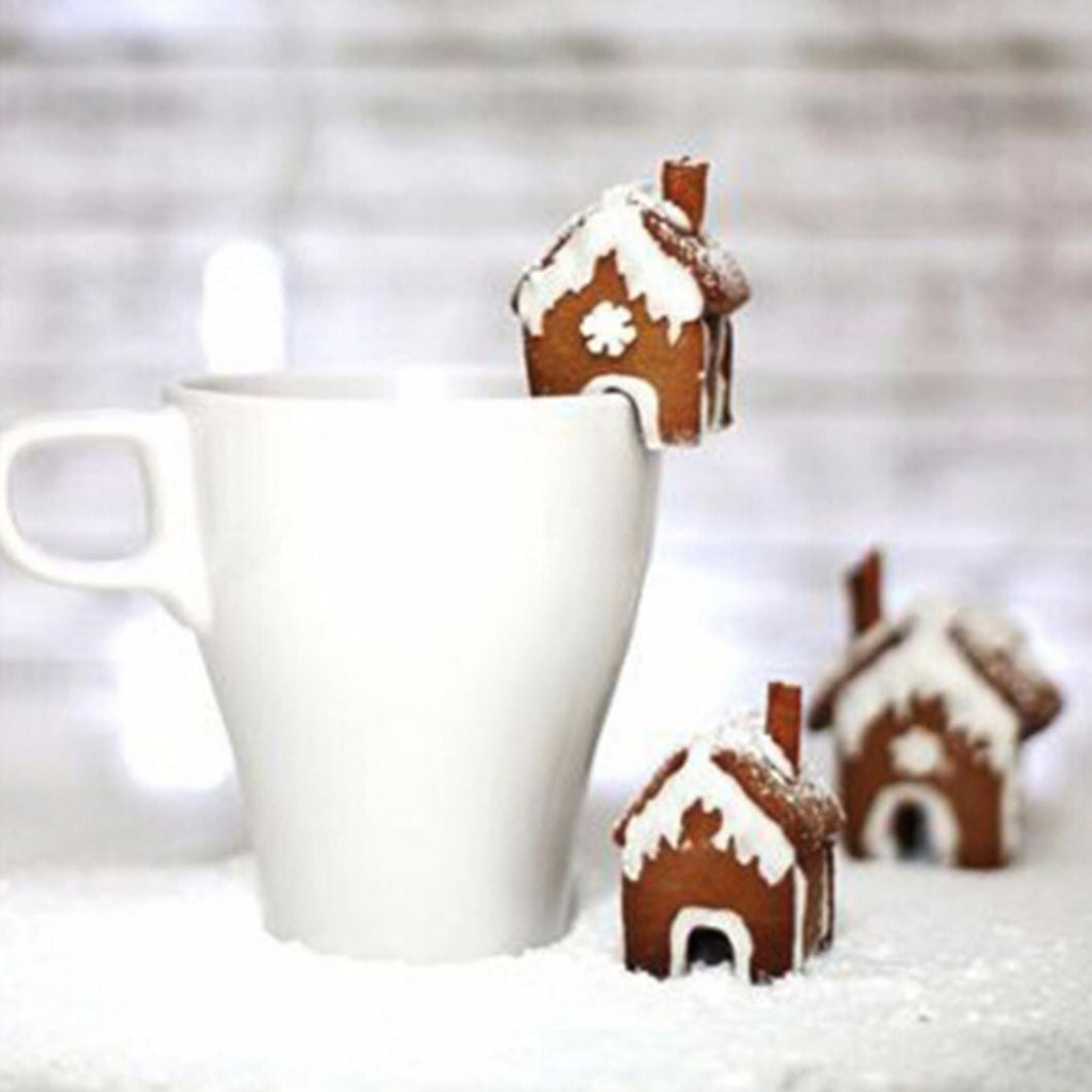 Mini Gingerbread House Mug Toppers - Modern Glam