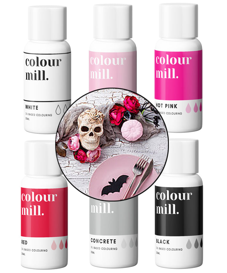 6 Pack Oil Based Coloring (20ml bottles) Pink Halloween
