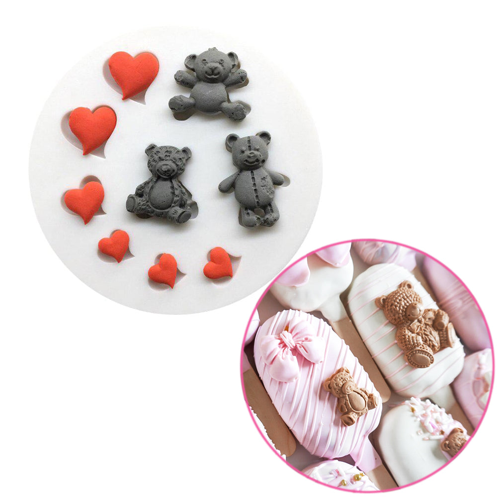 Bear with Hearts Fondant Love Mold