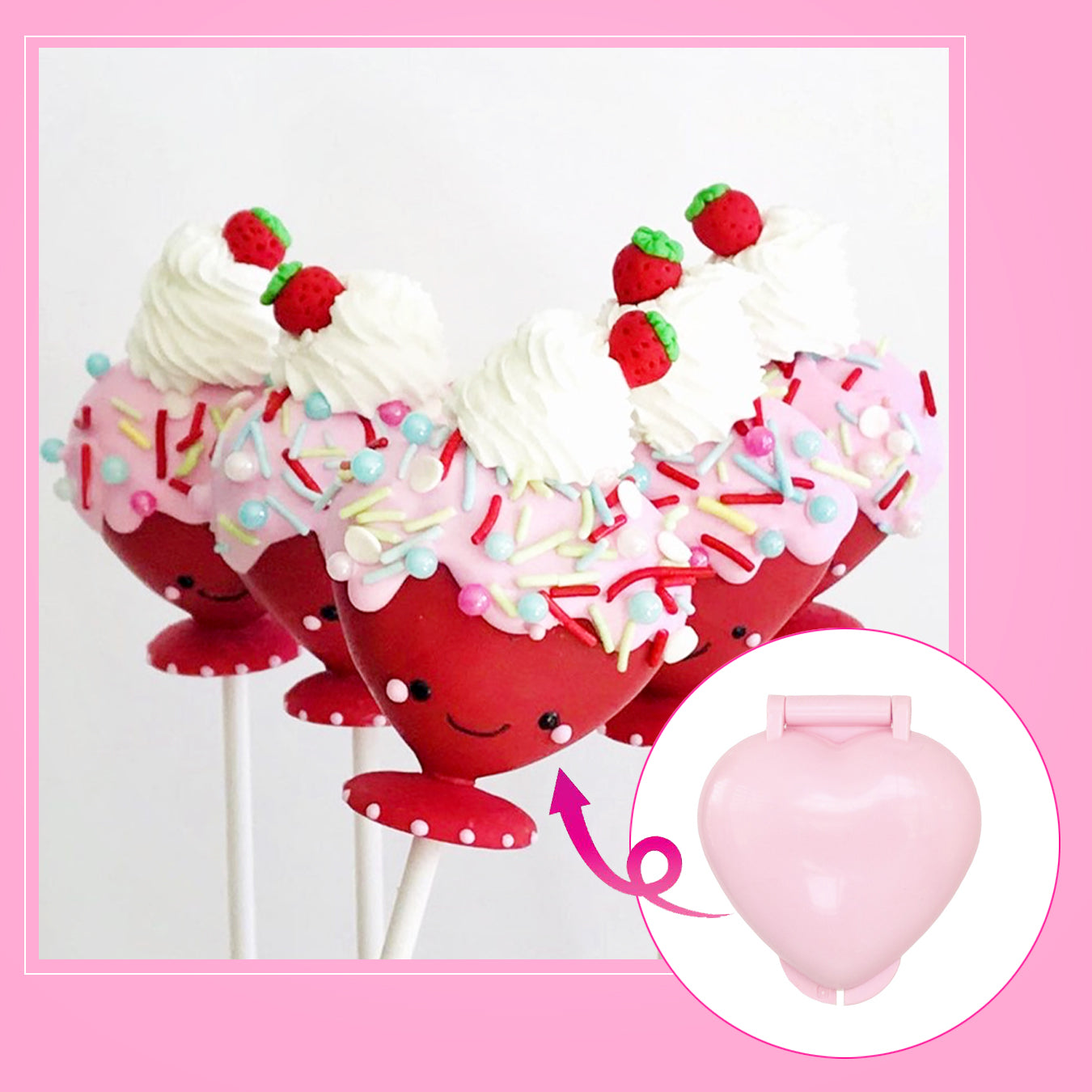 ITS TIMEEEEE!!💗💗 our newest cake pop mold, a Tall Heart Cake, is now